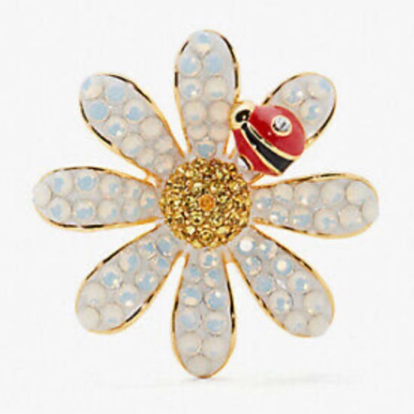 KATE SPADE Dazzling Daisy Lady Bug Flower Statement Ring - Picture 3 of 3